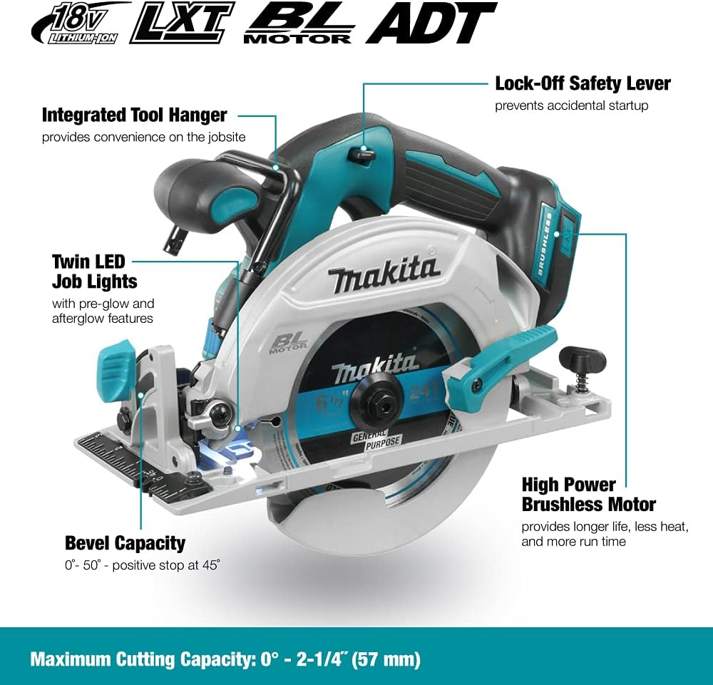 Makita DHS680Z 18V Li-Ion LXT Brushless Circular Saw (165mm) – Batteries and Charger Not Included